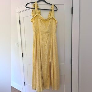 Yellow Floral Garden Party Midi Dress